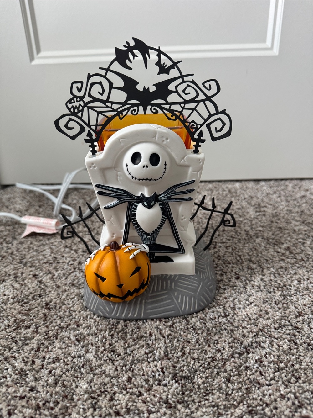 Scentsy White & Orange Jack Skellington Pumpkin Warmer